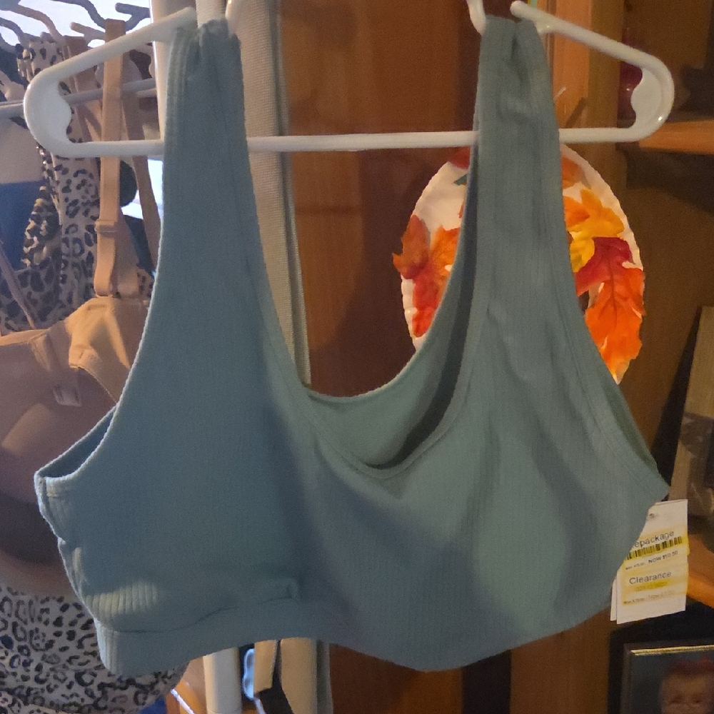 Auden Teal Ribbed Bralette